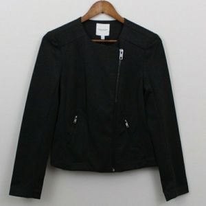 Catherine Malandrino Limited Charcoal Jacket Zipper Asymmetrical Jacket